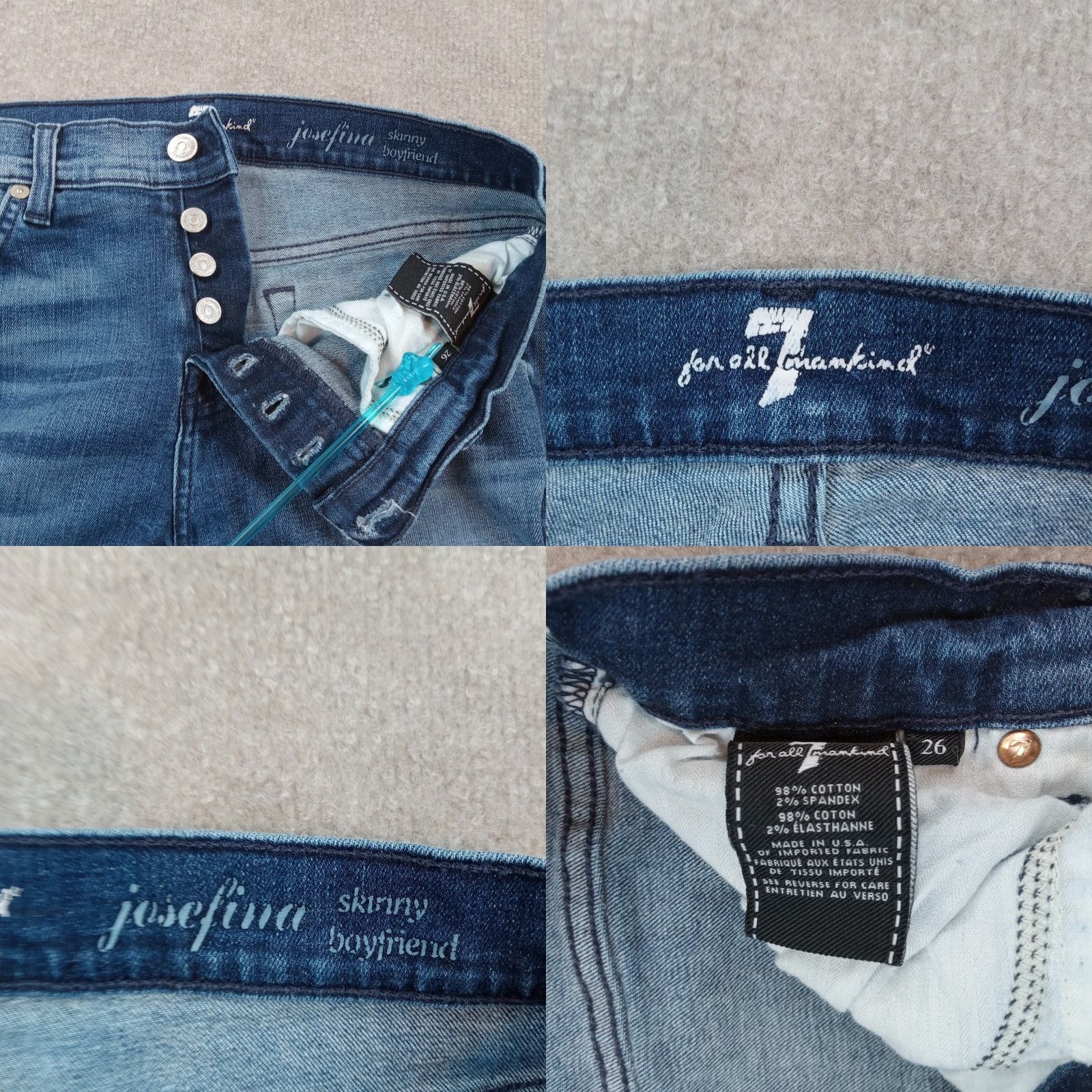 7 For All Mankind 7 For All Mankind Womens Jeans Blue Skinny Extra Large Size 26" / US 2 / IT 38 - 8 Thumbnail