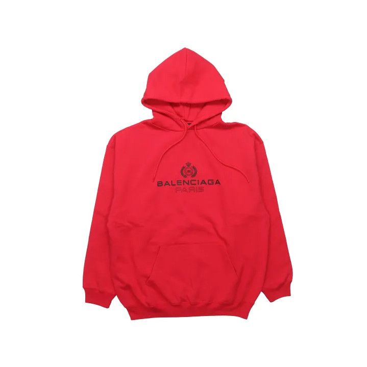 Balenciaga Balenciaga Red Logo Hoodie Size US S / EU 44-46 / 1 - 1 Thumbnail