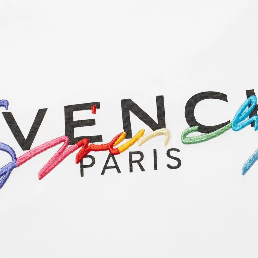 Givenchy o1srvl11e0125 Rainbow Logo T-Shirt in White Size US XXL / EU 58 / 5 - 3 Thumbnail