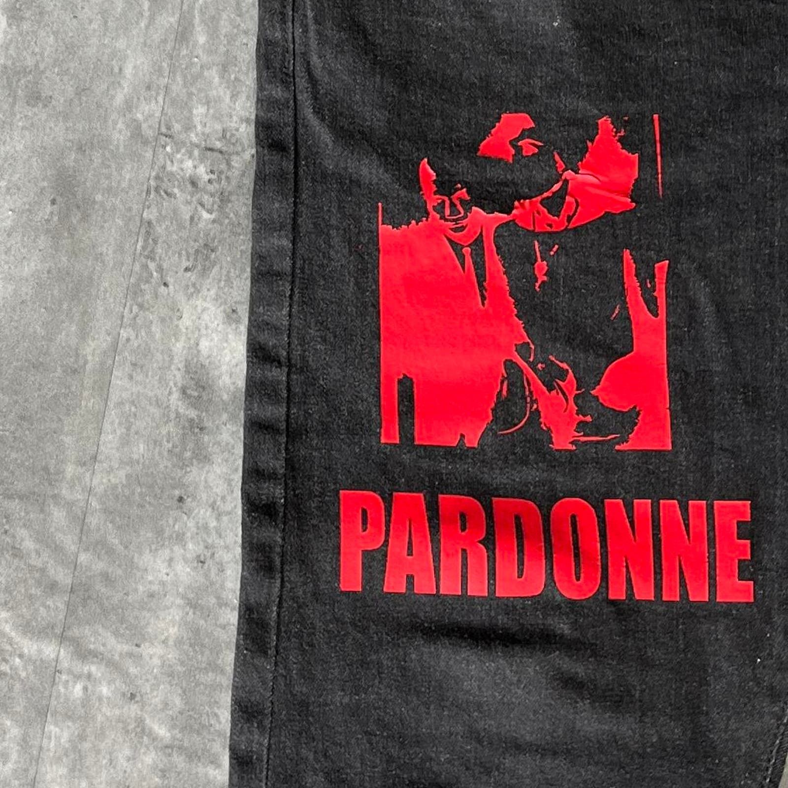 Japanese Brand × Vintage Y2K Pardonne Gallery Black & Red Streetwear Denim Jeans Size US 31 - 3 Thumbnail