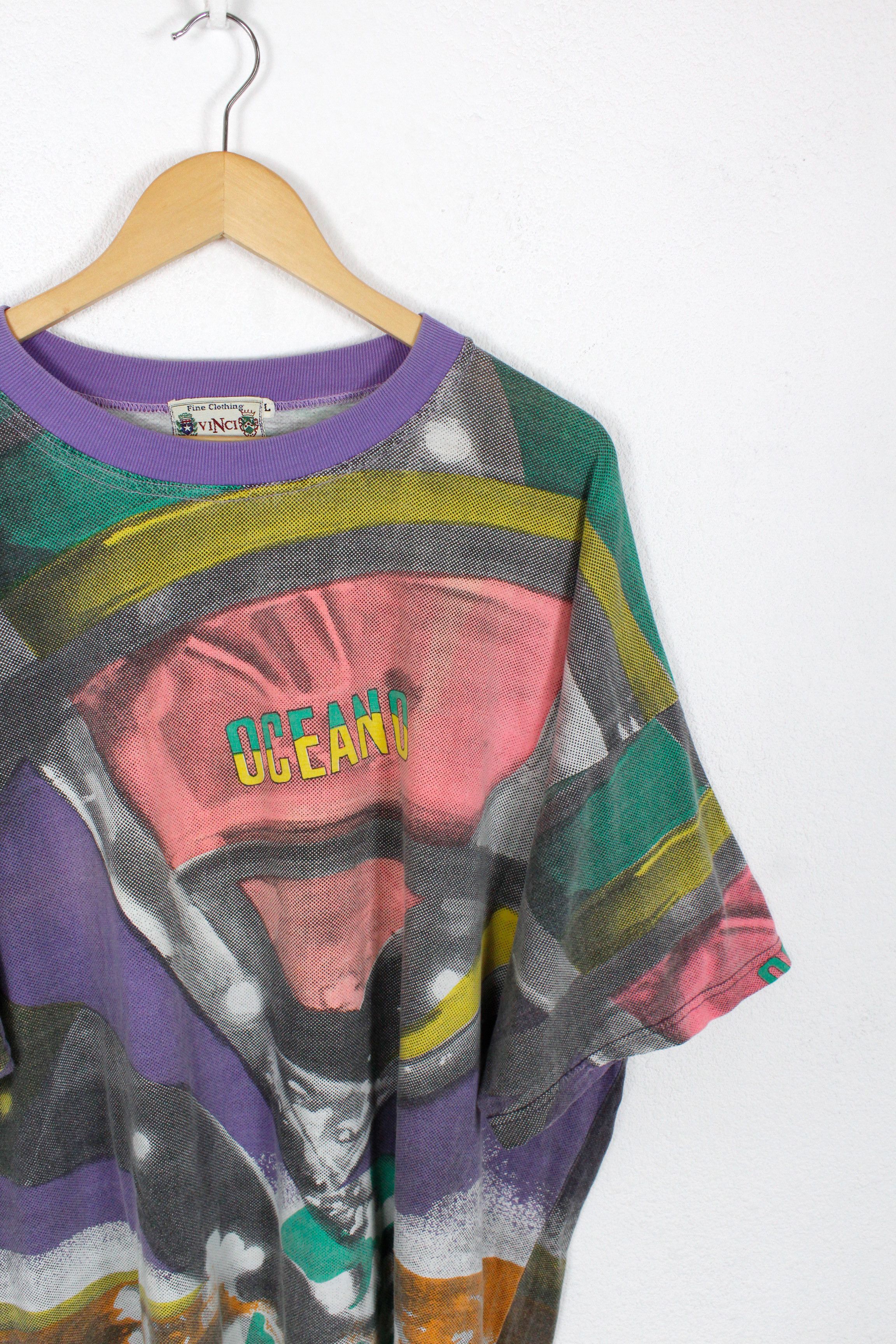 Vintage Vintage RARE Oceano All Over Printed Tee T-shirt 90s Hype Size US L / EU 52-54 / 3 - 2 Thumbnail