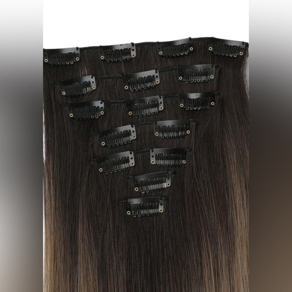 Other 24 Inch Balayage Style Clip in Hair Extensions Brown to Li Size ONE SIZE - 5 Thumbnail