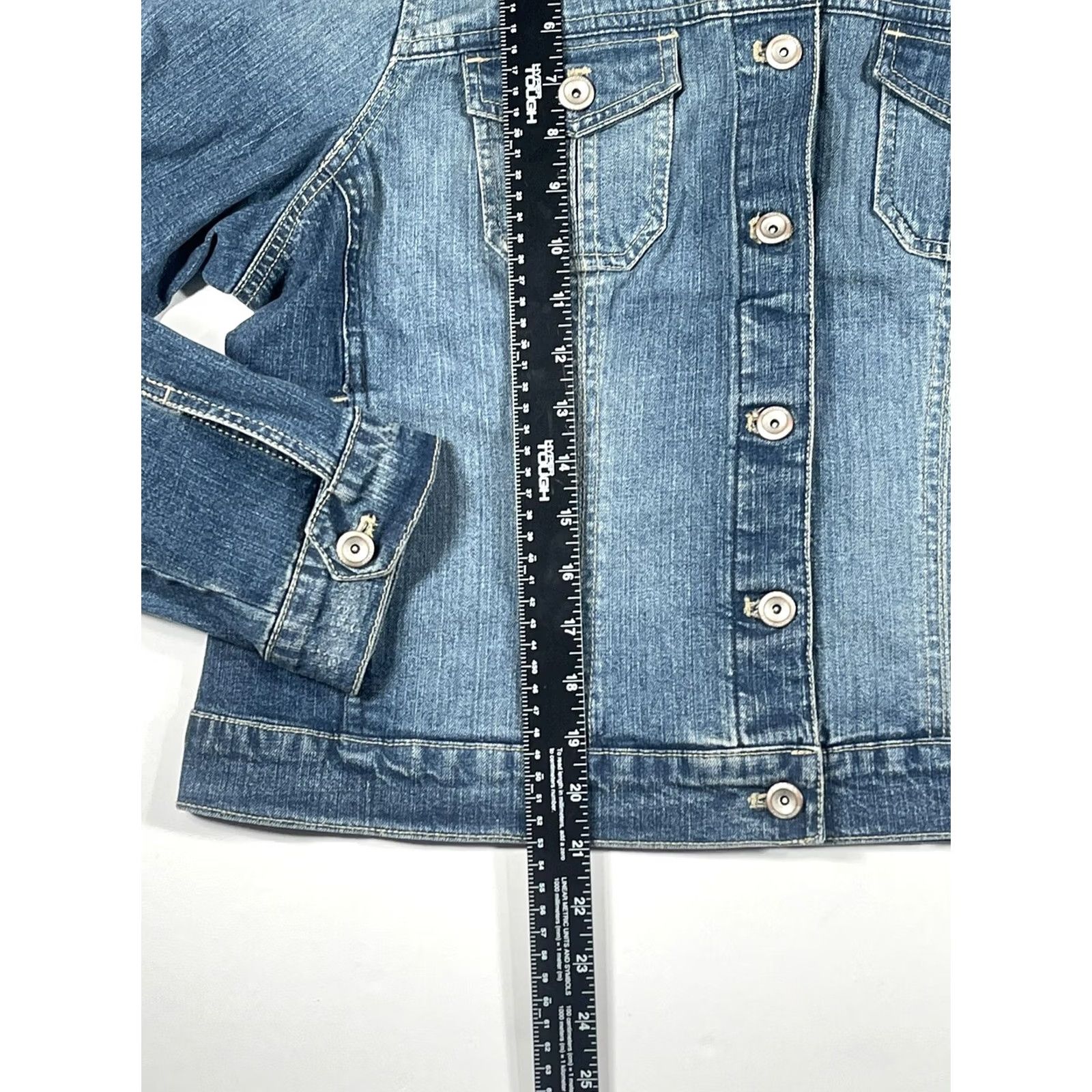 Denime VINTAGE Sonoma Lifestyle Jeans Women’s Blue Denim Jacket Button Pockets Size XL Size 40" / US 18 - 3 Thumbnail