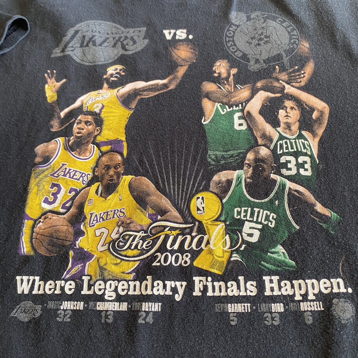 Gildan LA Lakers vs Boston Celtics NBA Finals 2008 2XL Kobe Magic Size US XL / EU 56 / 4 - 3 Thumbnail