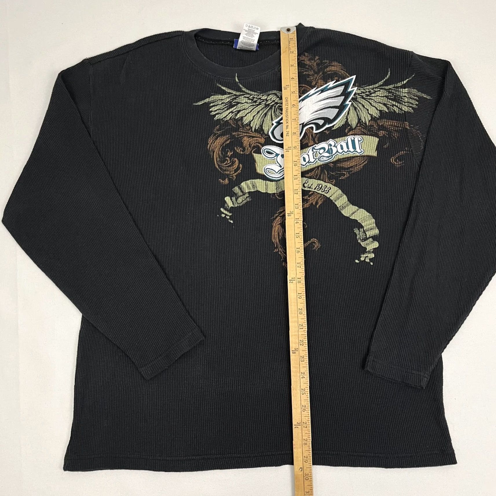 Reebok VINTAGE Philadelphia Eagles Shirt Mens XL Black Thermal Waffle Knit Graphic Reebok Size US XL / EU 56 / 4 - 4 Thumbnail