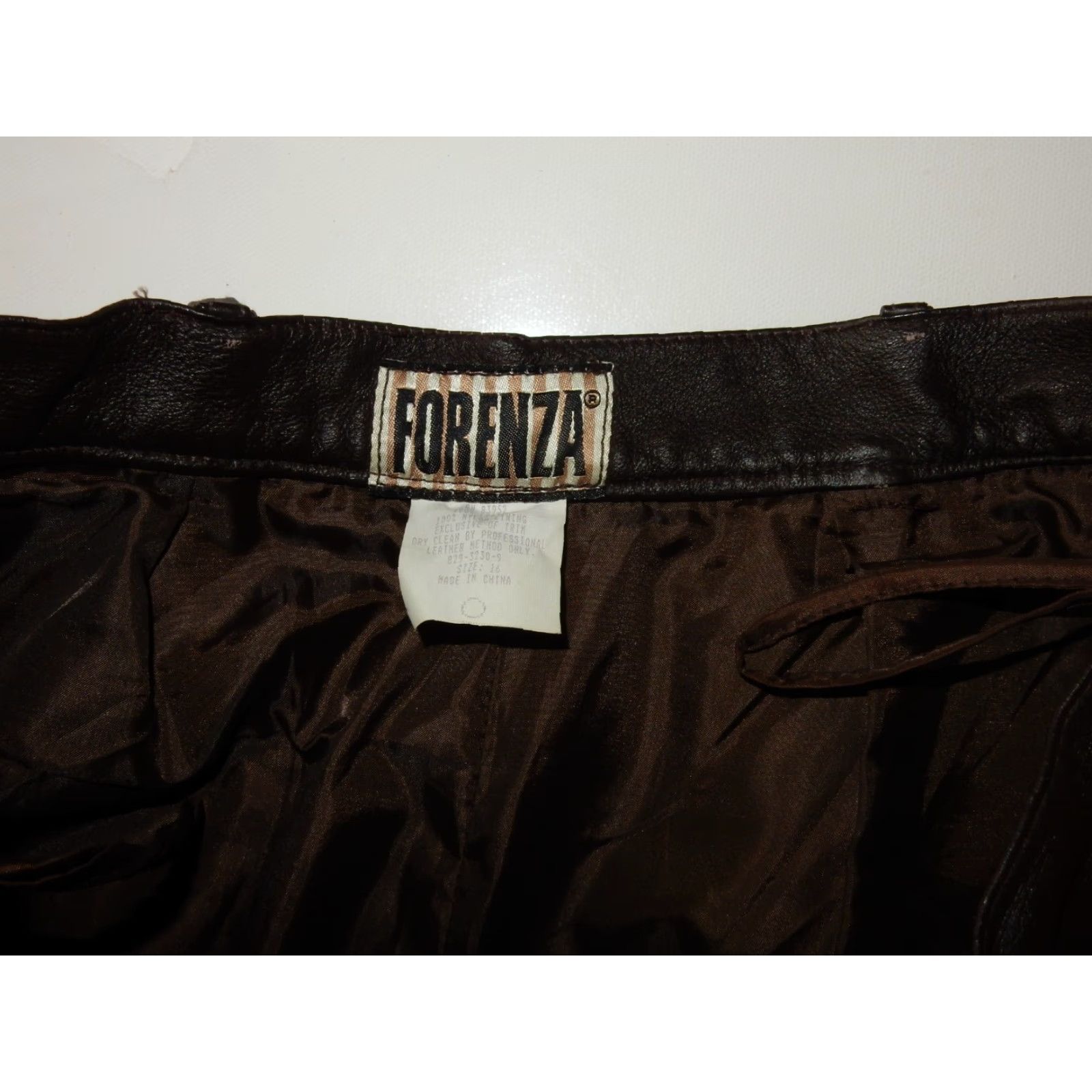 Vintage VINTAGE Forenza Genuine Leather Pleated Chino Pants Size 16 (32x30) Brown Womens Size 38" / US 16 / IT 52 - 6 Thumbnail