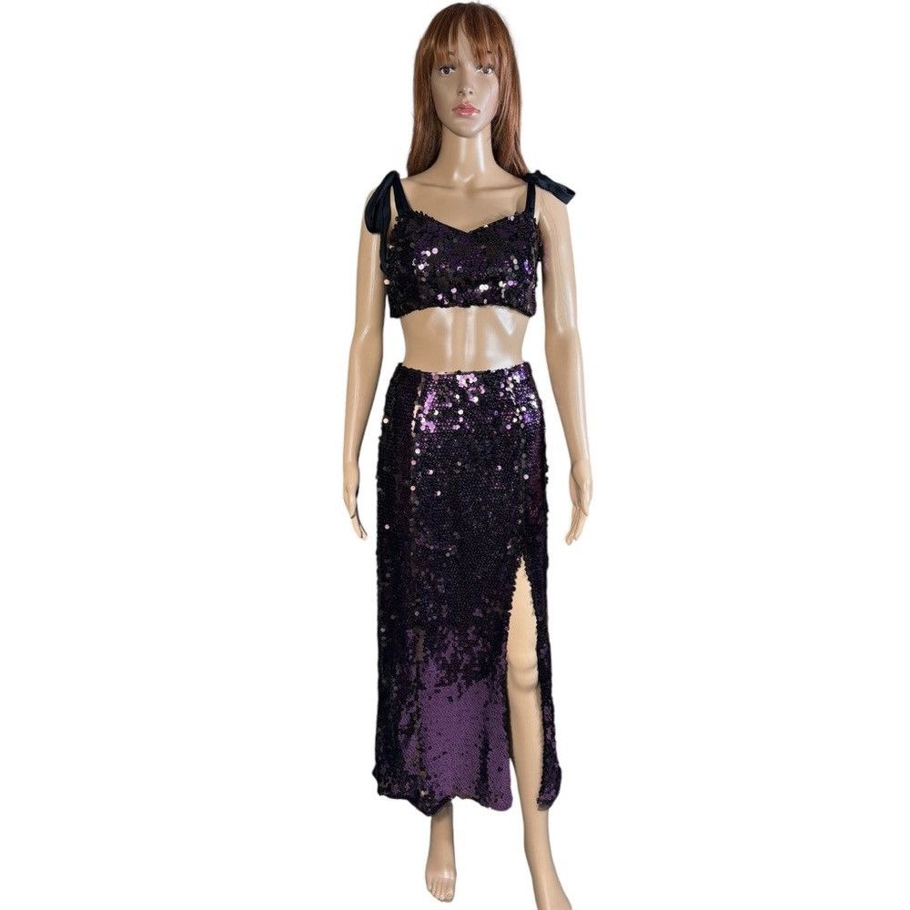 Free People NWT New $198 Free People Star Bright Sequin Two-Piece Crop Size XS / US 0-2 / IT 36-38 - 2 Thumbnail