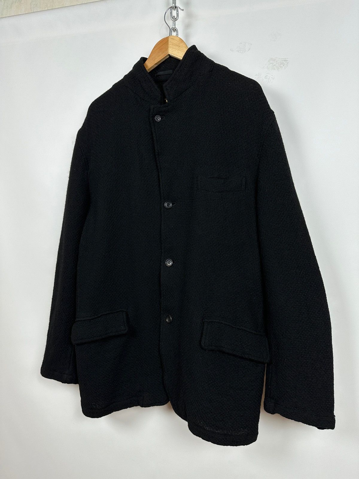 Comme des Garcons AD2002 Vintage Comme Des Garcons Homme Wool Knit Coat Jacket Size US M / EU 48-50 / 2 - 3 Thumbnail