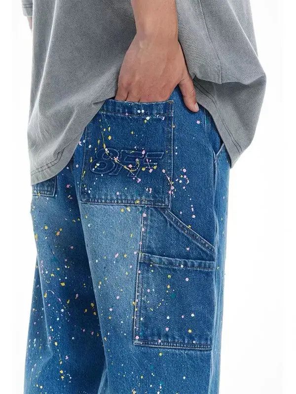 VIBE Blue gypsophila design rare splash ink jeans Size US 30 / EU 46 - 3 Thumbnail