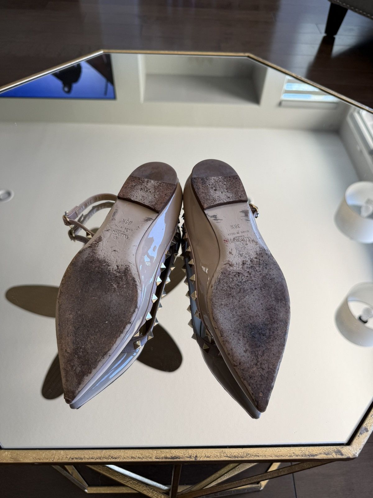 Valentino Valentino Rockstud Patent Leather Ballet Flats Size US 8 / IT 38 - 4 Thumbnail