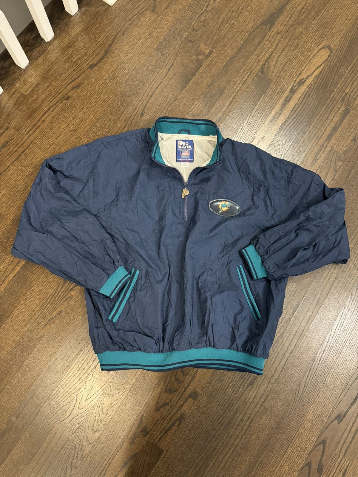 Vintage 90s Pro Player Miami Dolphins Quarter Zip Jacket