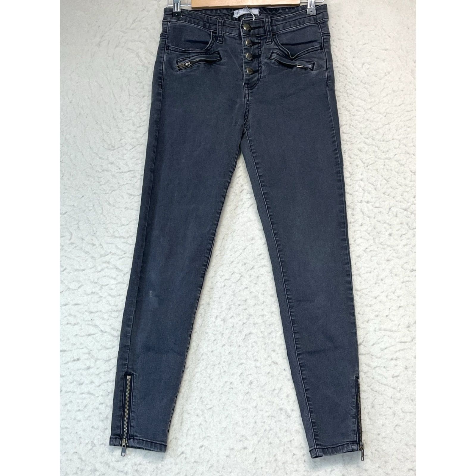 Free People Free People High Rise Washed Black Skinny Jeans Women’s 27 Belt Loops Skinny Belted FP Movement by Free People Jeans Women 27 Black Size 27" / US 4 / IT 40 - 2 Thumbnail