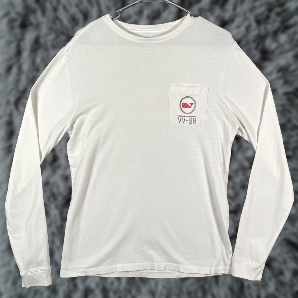 Vineyard Vines Vineyard Vines Shirt Mens Small White VV-98 Whale Logo Long Sleeve Tee Preppy Size US S / EU 44-46 / 1 - 1 Thumbnail