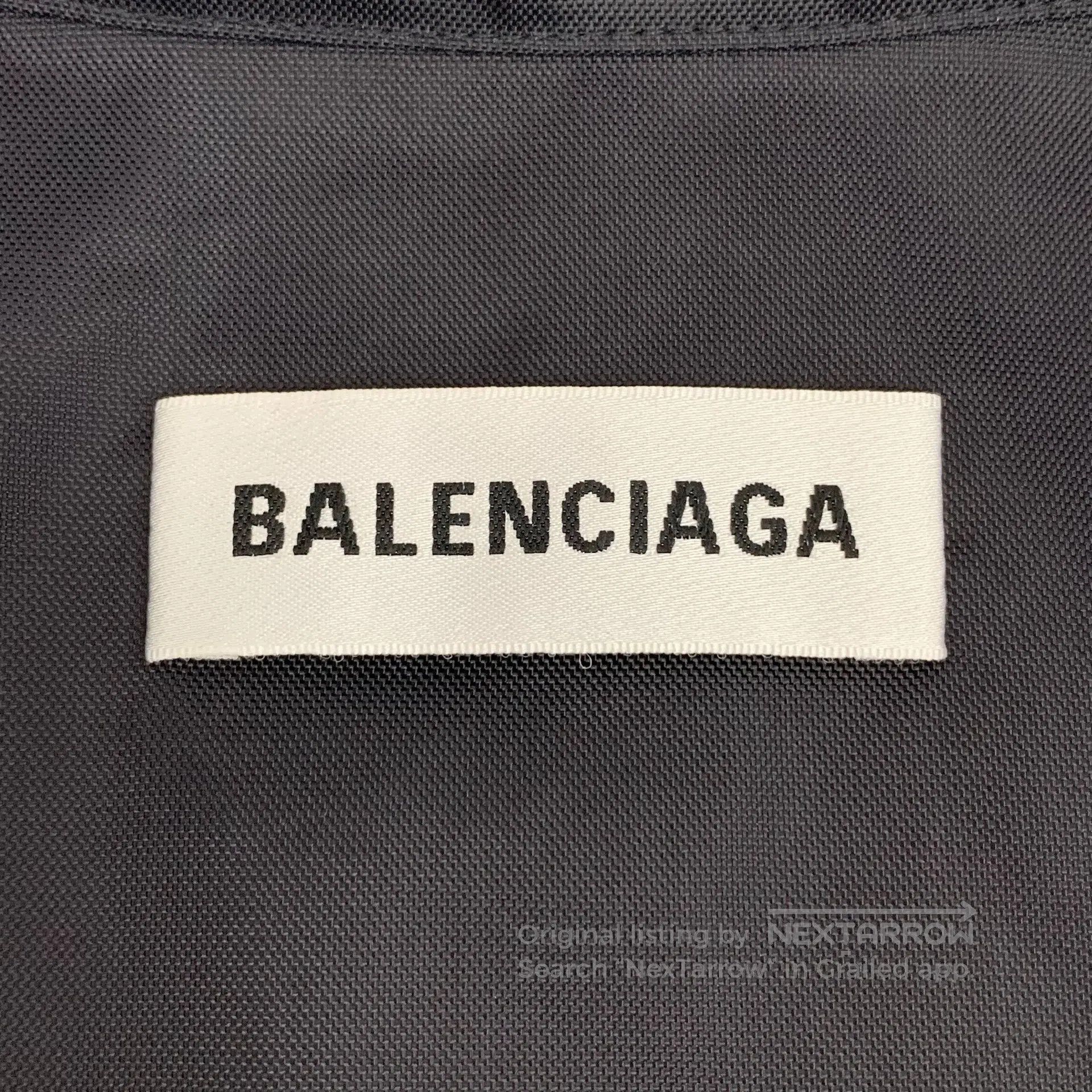 Balenciaga Balenciaga Black logo letter print stand collar zip-up lon Size XXS / US 00 / IT 34 - 5 Thumbnail