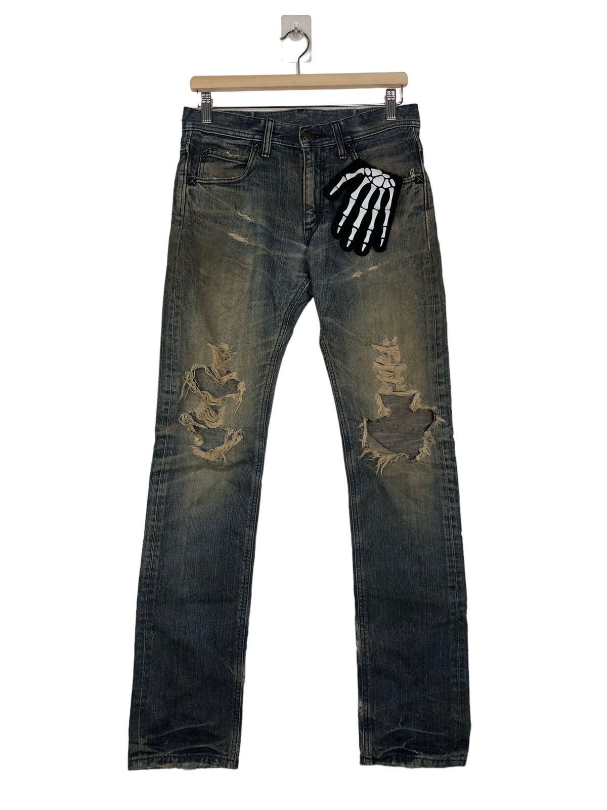 Japanese Brand 🔥90’s VINTAGE STRAIGHT CUT DISTRESSED DENIM JEANS LEE Size US 32 / EU 48 - 1 Thumbnail