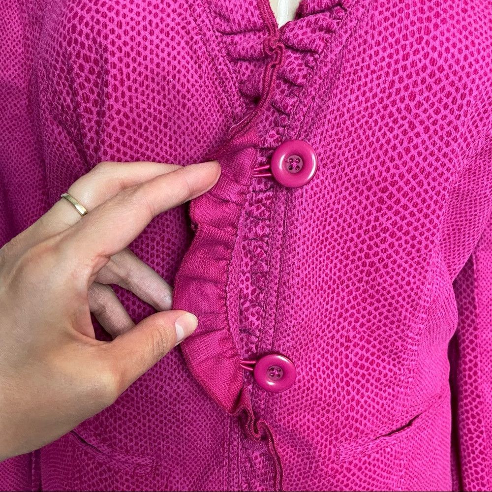 Chicos Chico’s Cord Bouquet Bianca Fuchsia Jacket Size 1 US M Size M / US 6-8 / IT 42-44 - 9 Thumbnail