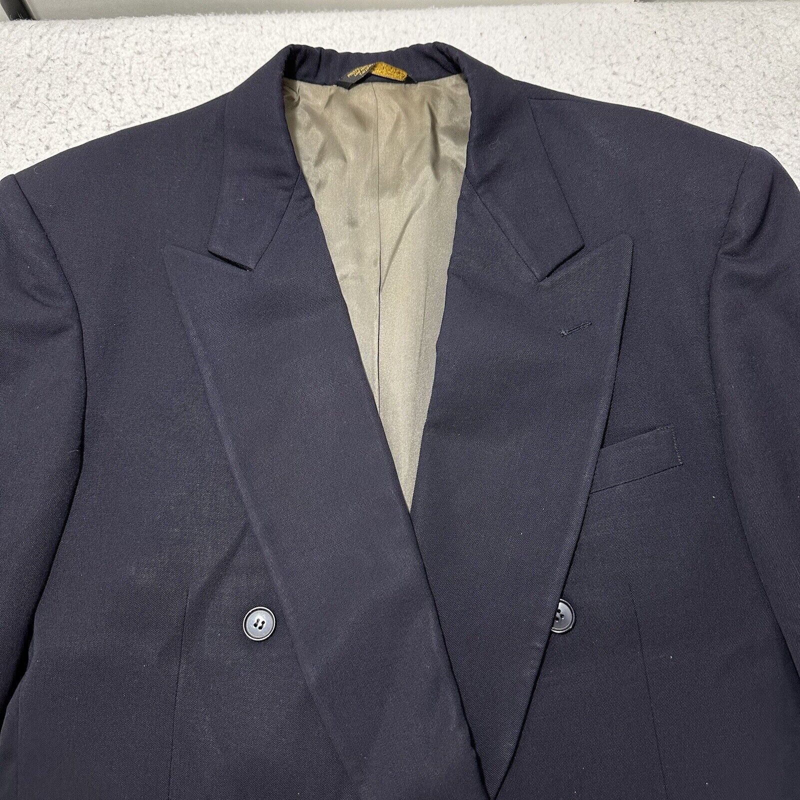 Lord & Taylor Lord & Taylor 46R Double Breasted Peak Lapel Suit Jacket USA Size 46R - 2 Thumbnail