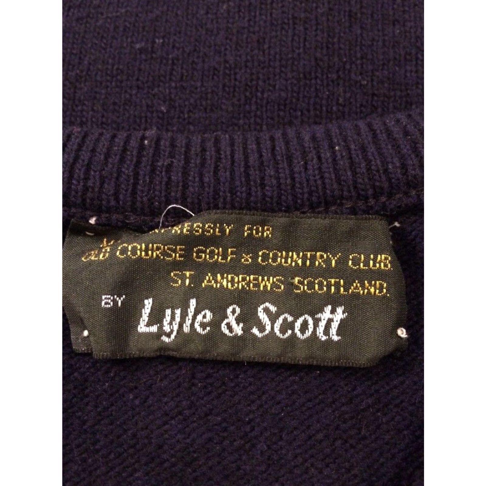 Vintage Saint Andrews Argyle Knit Wool Sweater Mens Medium Blue Scotland Size US M / EU 48-50 / 2 - 4 Thumbnail