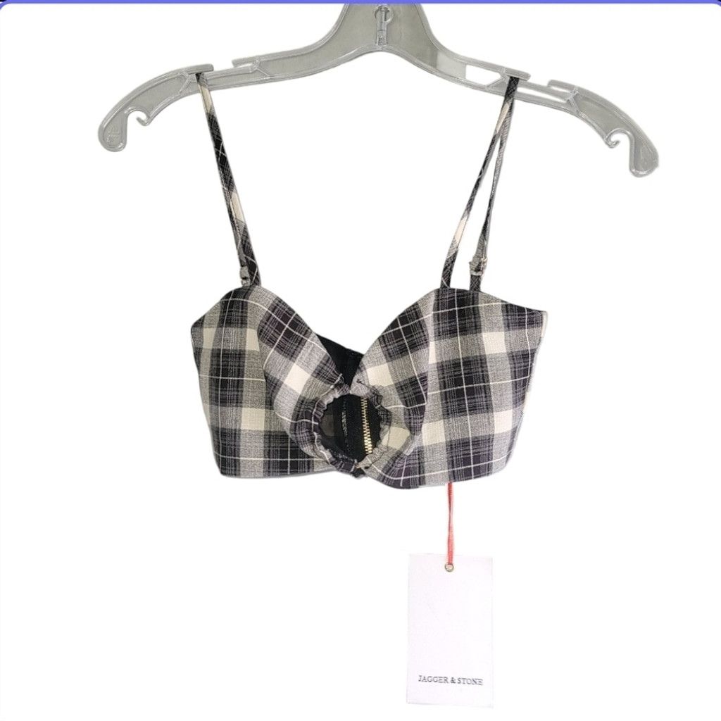 Other NWT Jagger & Stone The Tayla Ring Crop Top B+W Tartan Plaid Size XS / US 0-2 / IT 36-38 - 5 Thumbnail