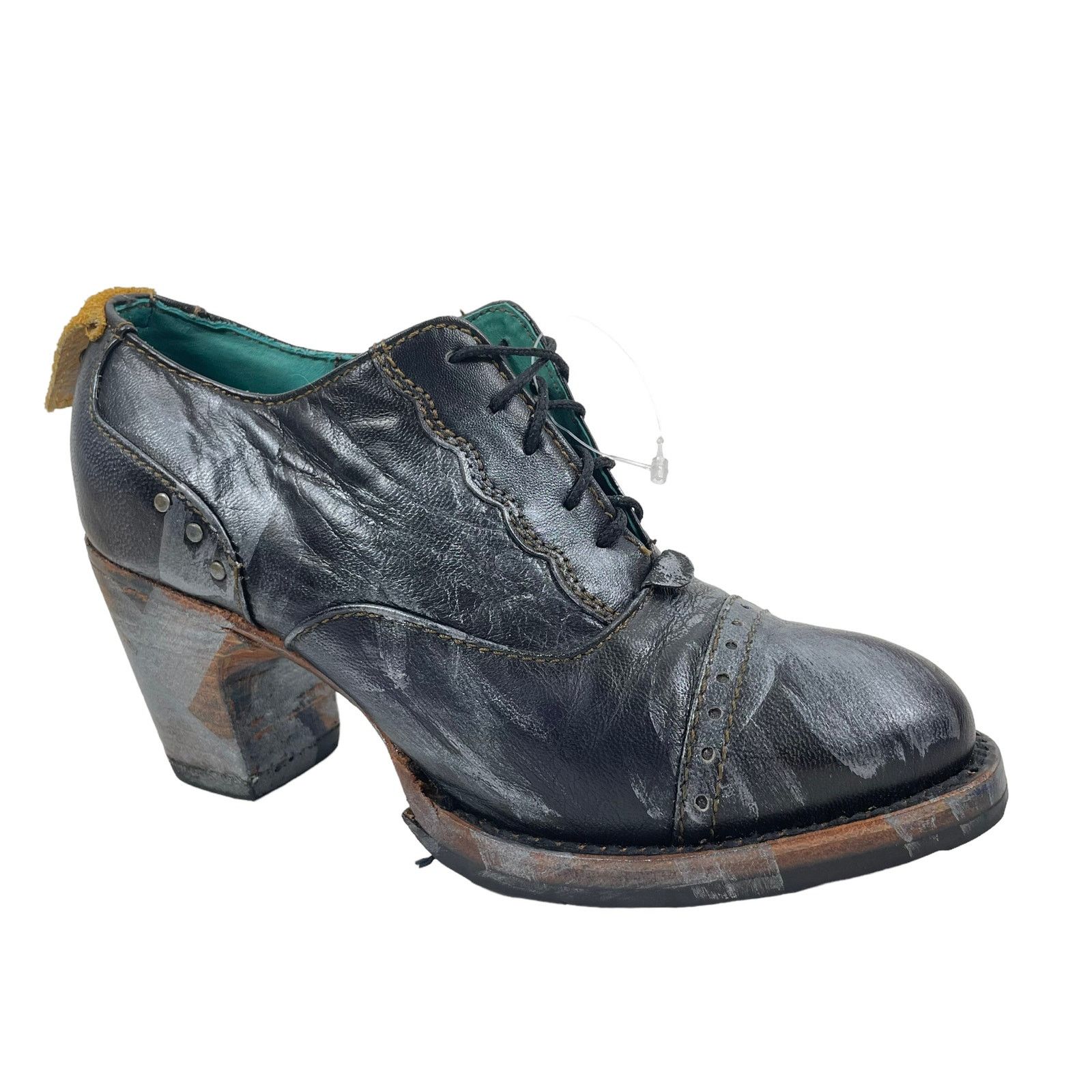 Pskaufman Crosswalk Oxford Ankle Boots Hand Paint Size 7