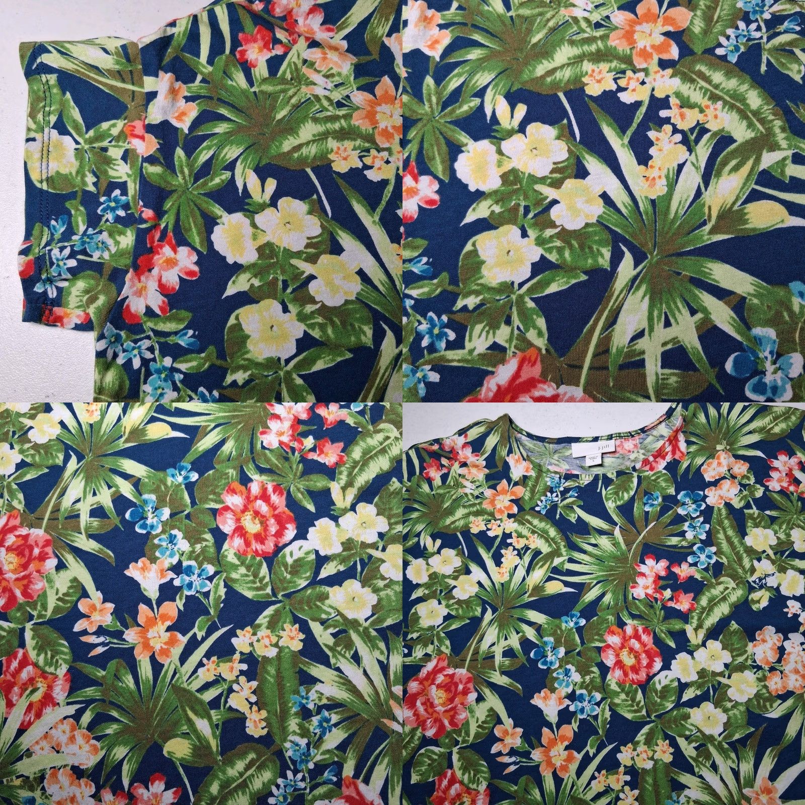J. Jill VINTAGE J. Jill Shirt Women S Pink Floral Short Sleeve Lightweight Knit Garden Size S / US 4 / IT 40 - 8 Thumbnail
