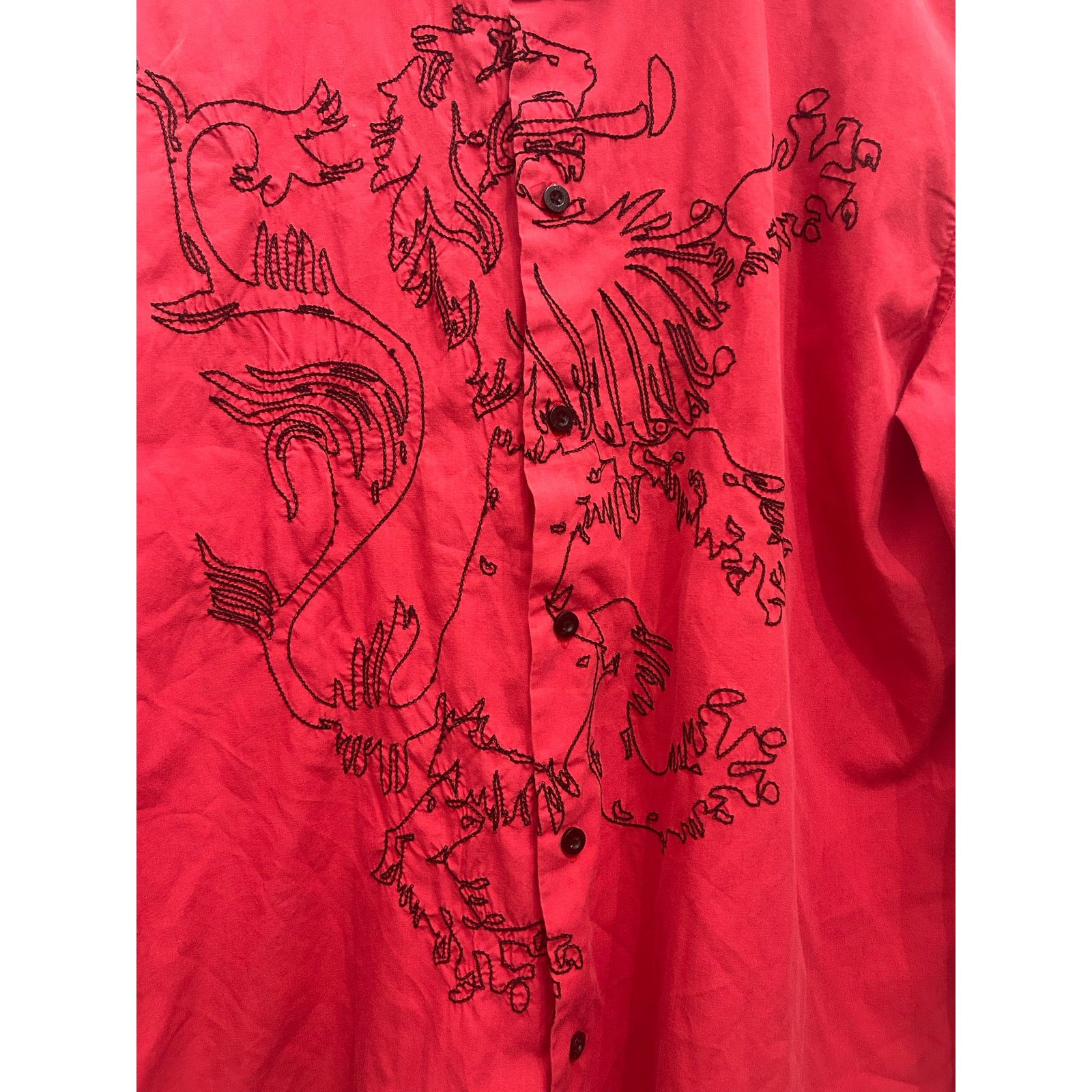 Other Estilo Latino Red Embroidered Graphic Shirt Size Large Size US L / EU 52-54 / 3 - 4 Thumbnail