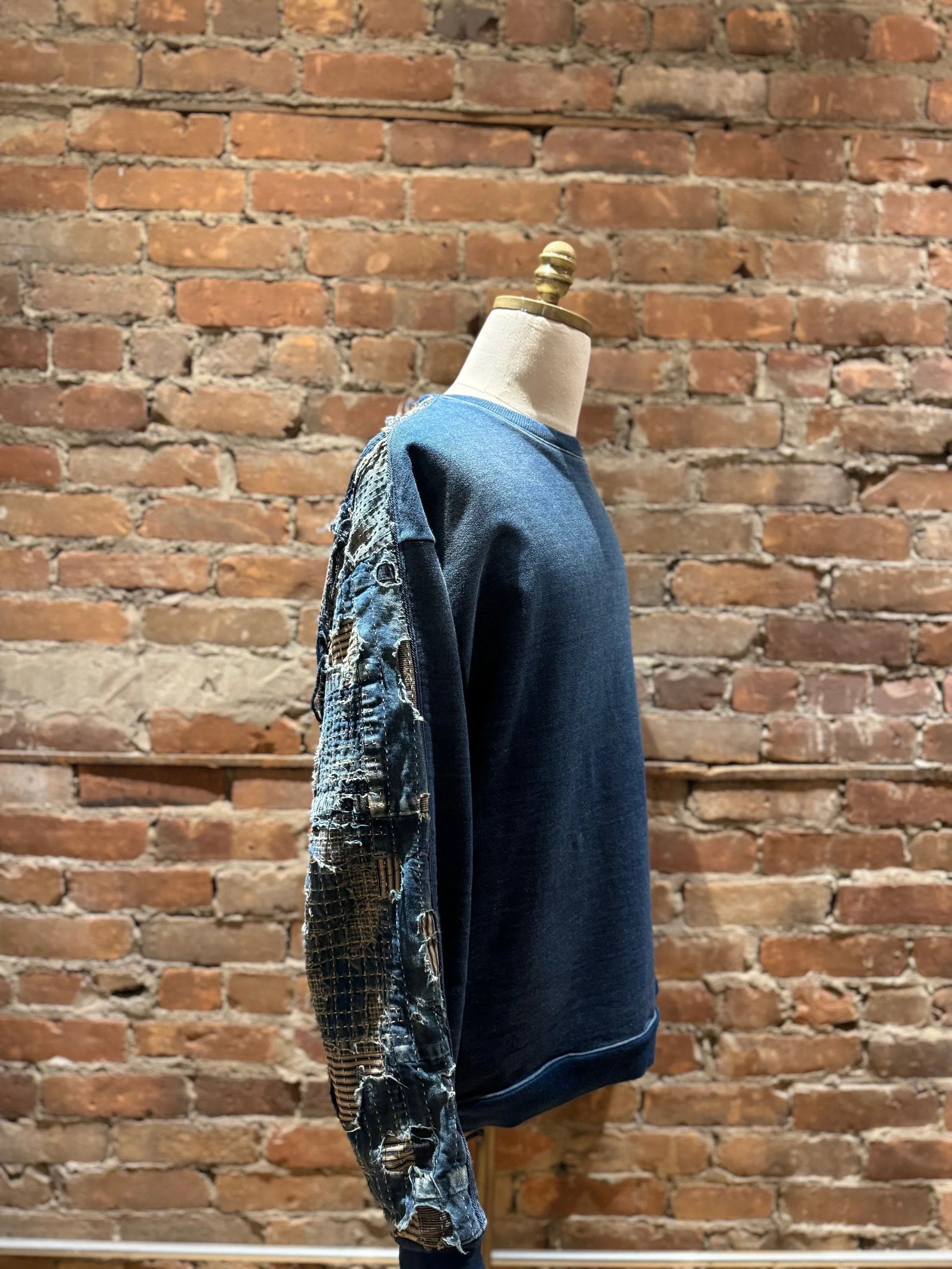 Kapital Kountry Kapital KOUNTRY “Boro” 2-Tone Crewneck Sweatshirt Size US L / EU 52-54 / 3 - 3 Thumbnail