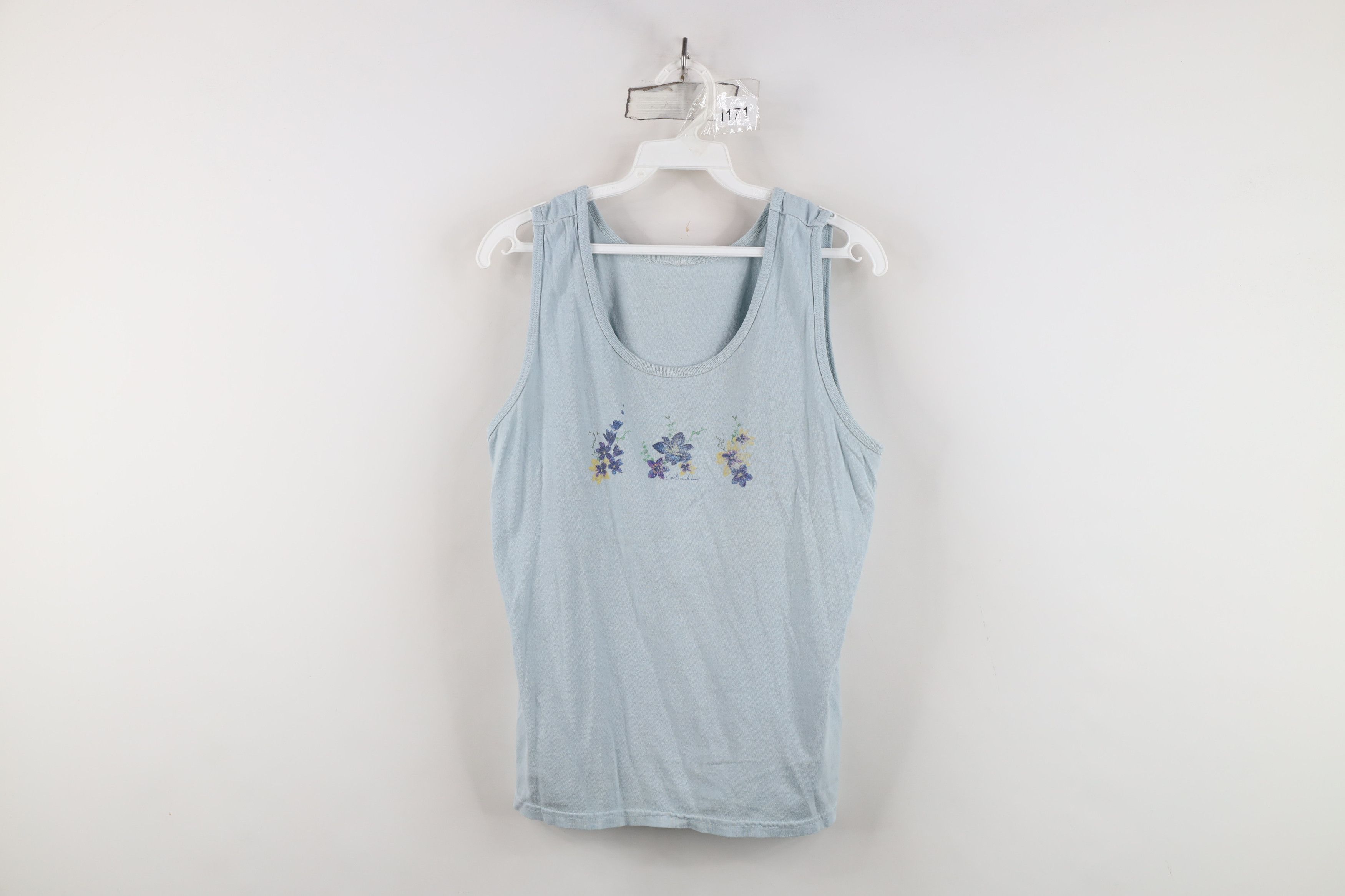 Columbia Vintage 90s Columbia Spell Out Flower Tank Top T-Shirt Size L / US 10 / IT 46 - 1 Thumbnail