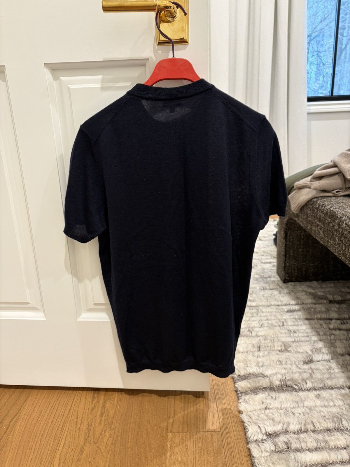 Isaia Isaia Navy Cashmere-Silk Knit T-Shirt Size US S / EU 44-46 / 1 - 2 Thumbnail