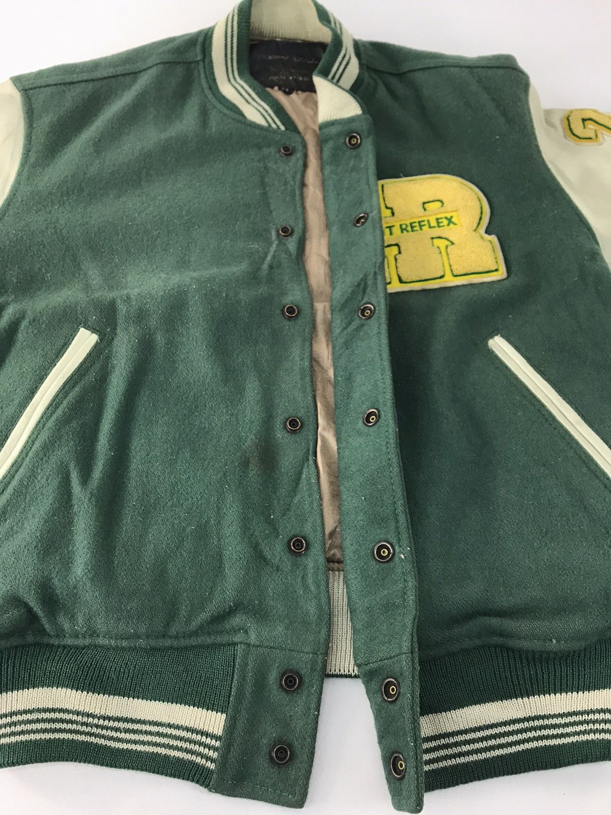 Leather 90s Happy Call Hot Reflex Varsity Jacket Leather Sleeve Size US M / EU 48-50 / 2 - 6 Thumbnail