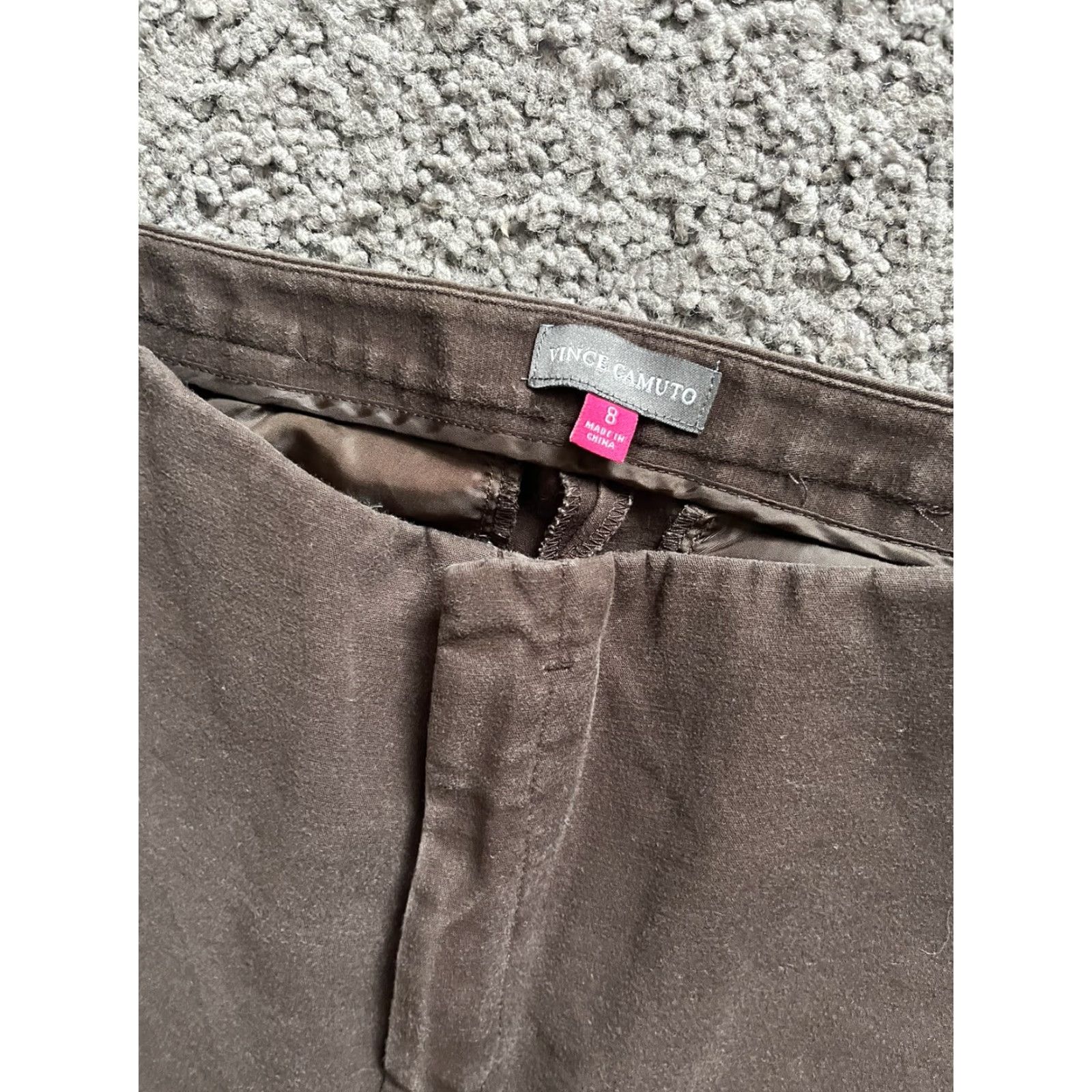 Vince Camuto VINCENT CAMUTO Brown Solid Cropped Pants Size 8 Slim Fit Workwear Womens Size 30" / US 8 / IT 44 - 5 Thumbnail