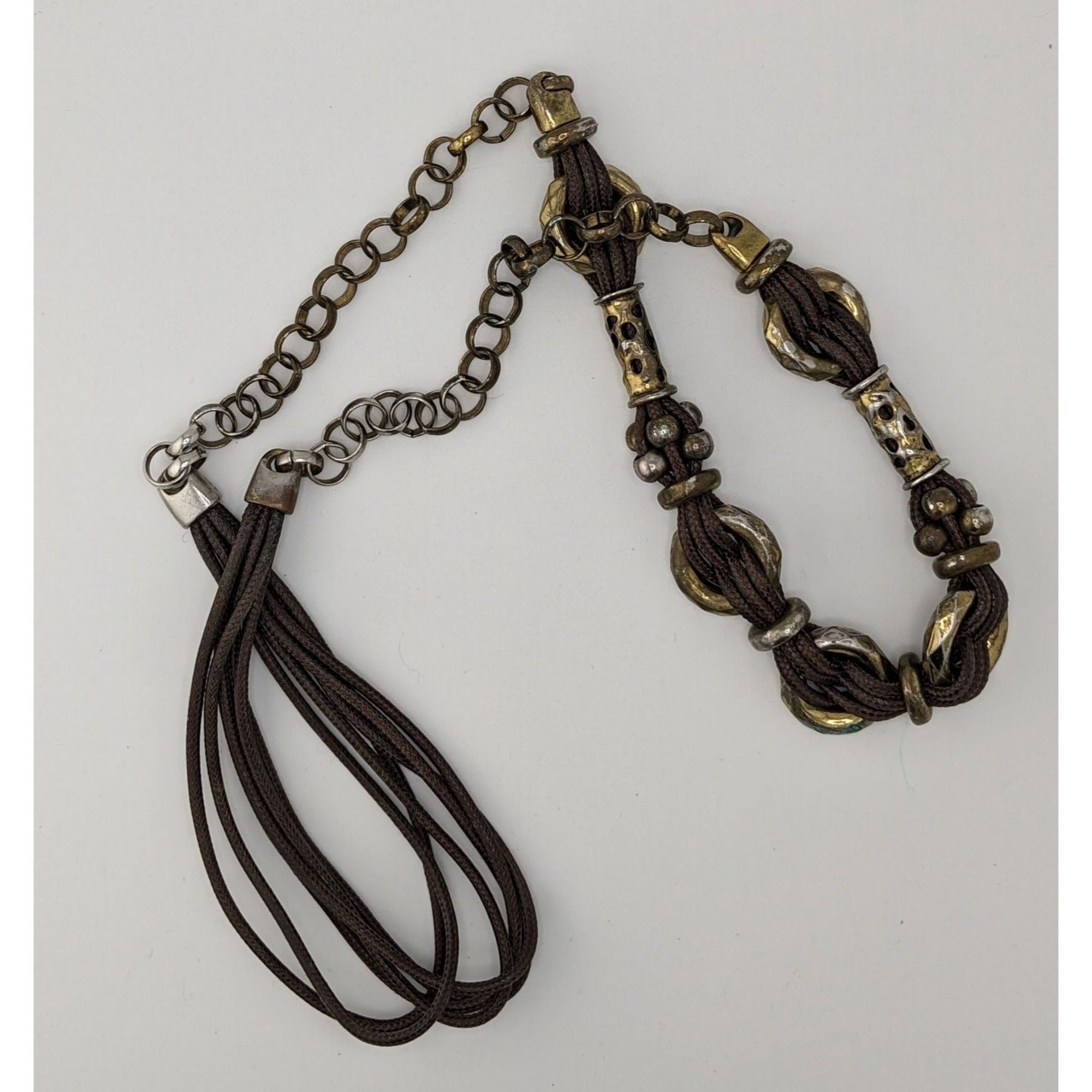 Other Vintage Bohemian Brutalist Multi-Strand Brown Cord Necklace Size ONE SIZE - 3 Thumbnail