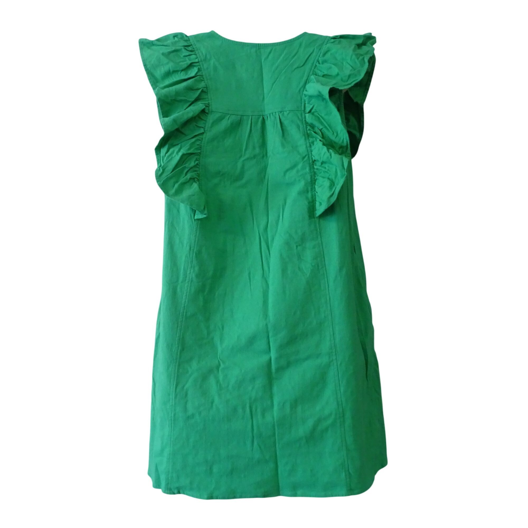 Other Entro Green Ruffle Button Up Shirt Sheath Dress Size M Size M / US 6-8 / IT 42-44 - 4 Thumbnail