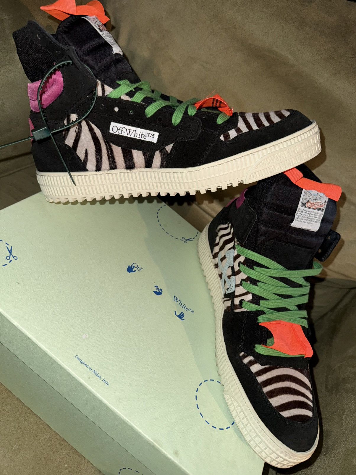 Off-White Off White “Off Court 3.0 Leather” Zebra Black, DS! OG Box Size US 12 / EU 45 - 8 Thumbnail