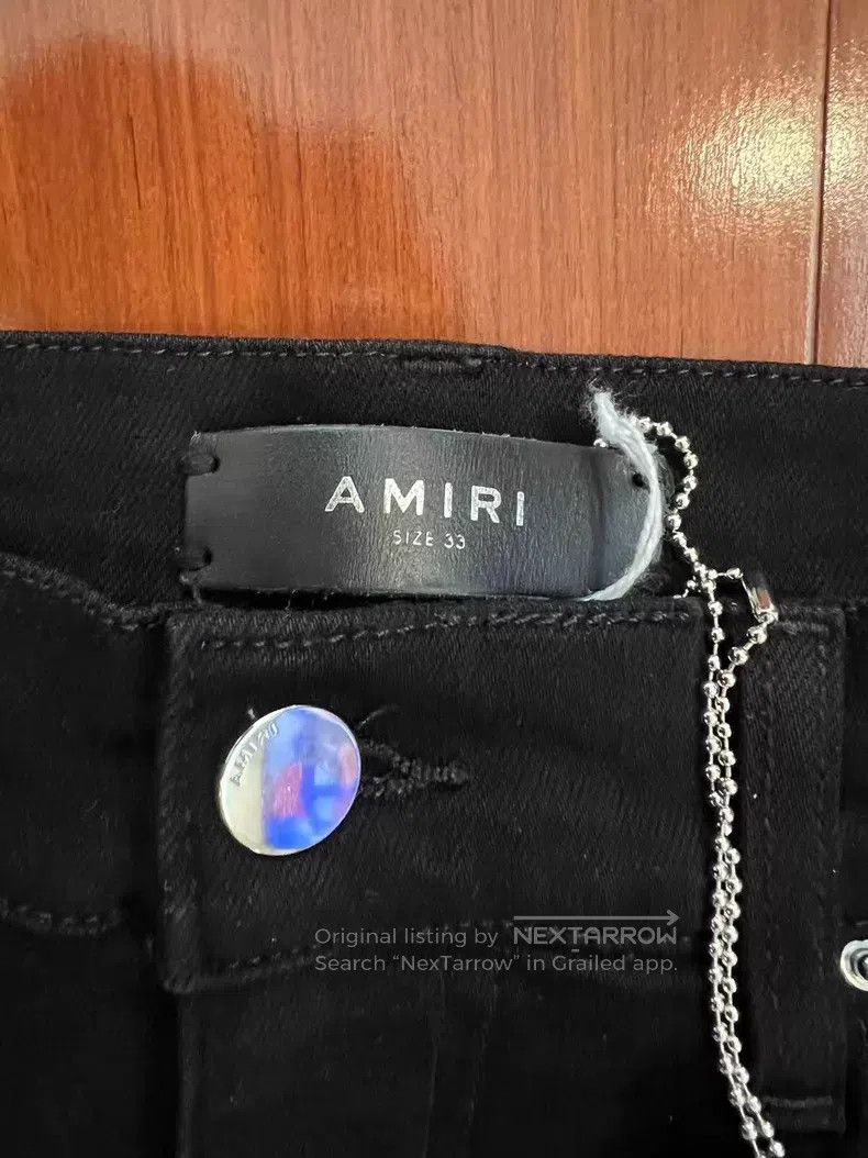 Amiri Amiri Classic red cashew flower patchwork black denim jean Size US 33 - 3 Thumbnail