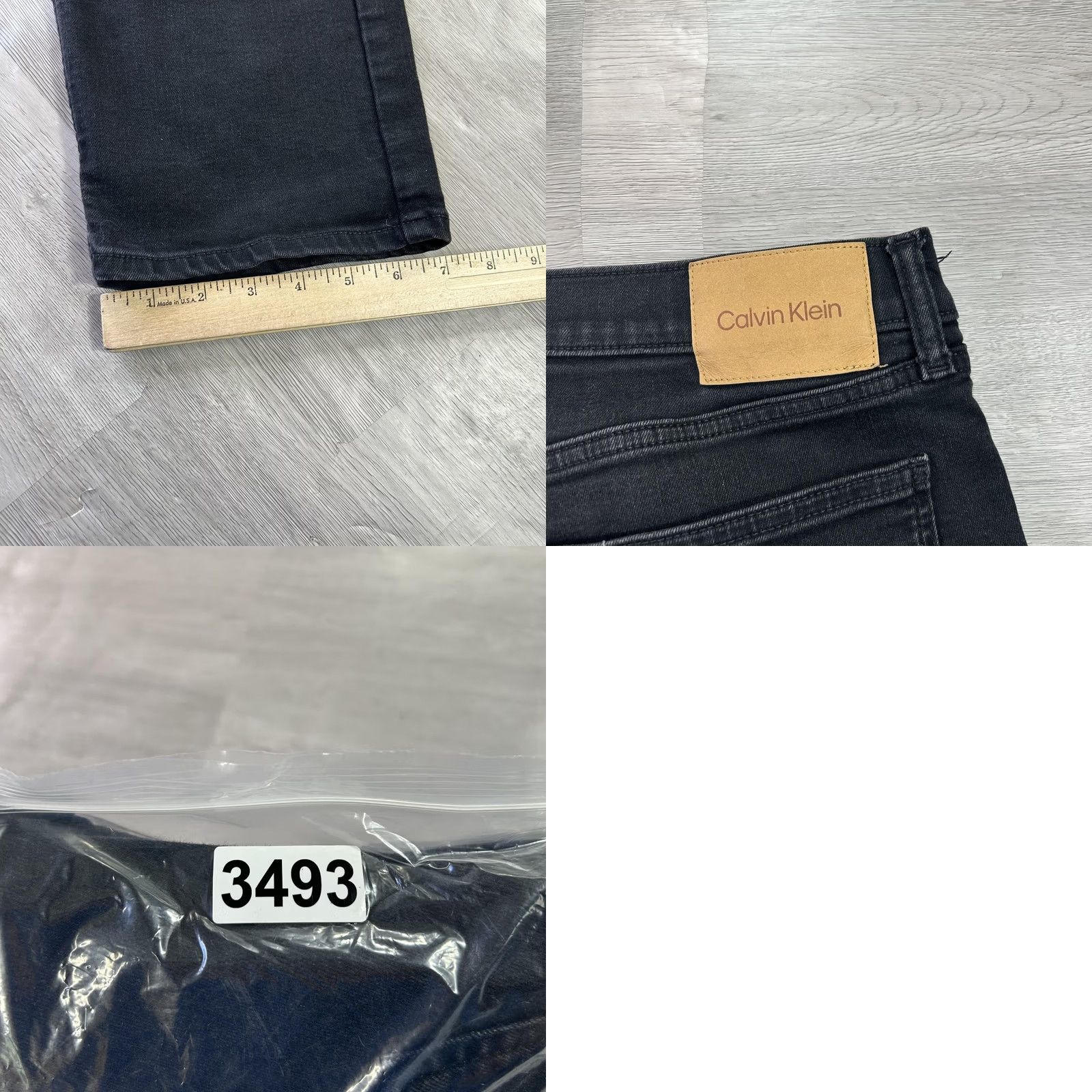 Calvin Klein Calvin Klein Jeans Slim Straight Fit Jeans Mens 38x34 Black Stretch Denim Dark Wash Pants Size US 38 / EU 54 - 9 Thumbnail