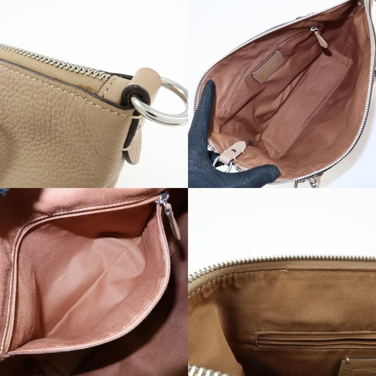 Coach Coach Kacey Leather Shoulder Bag Beige Size ONE SIZE - 7 Thumbnail