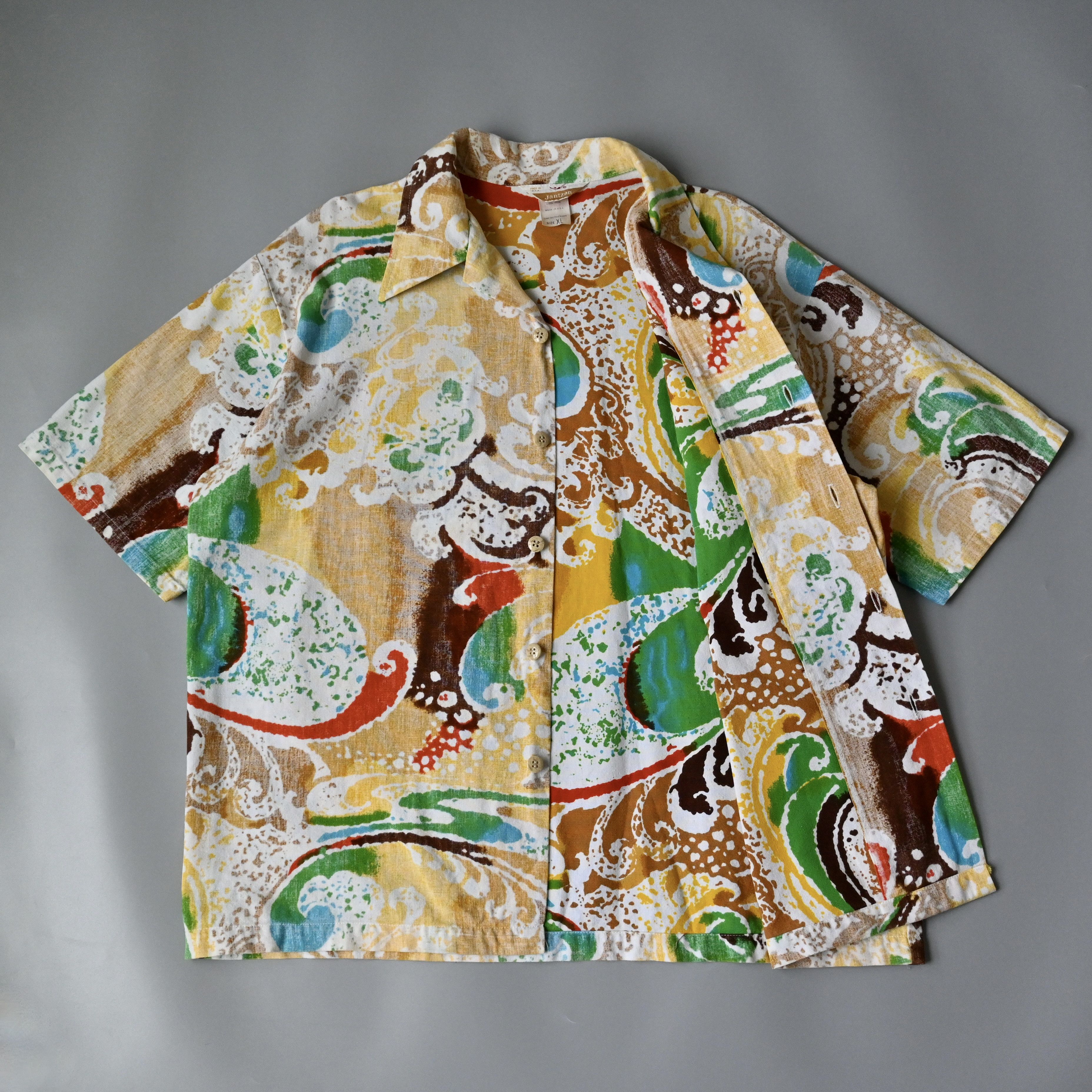 Jantzen VTG 70s Jantzen multi splashed waves cotton Hawaiian shirt Size US XL / EU 56 / 4 - 1 Thumbnail