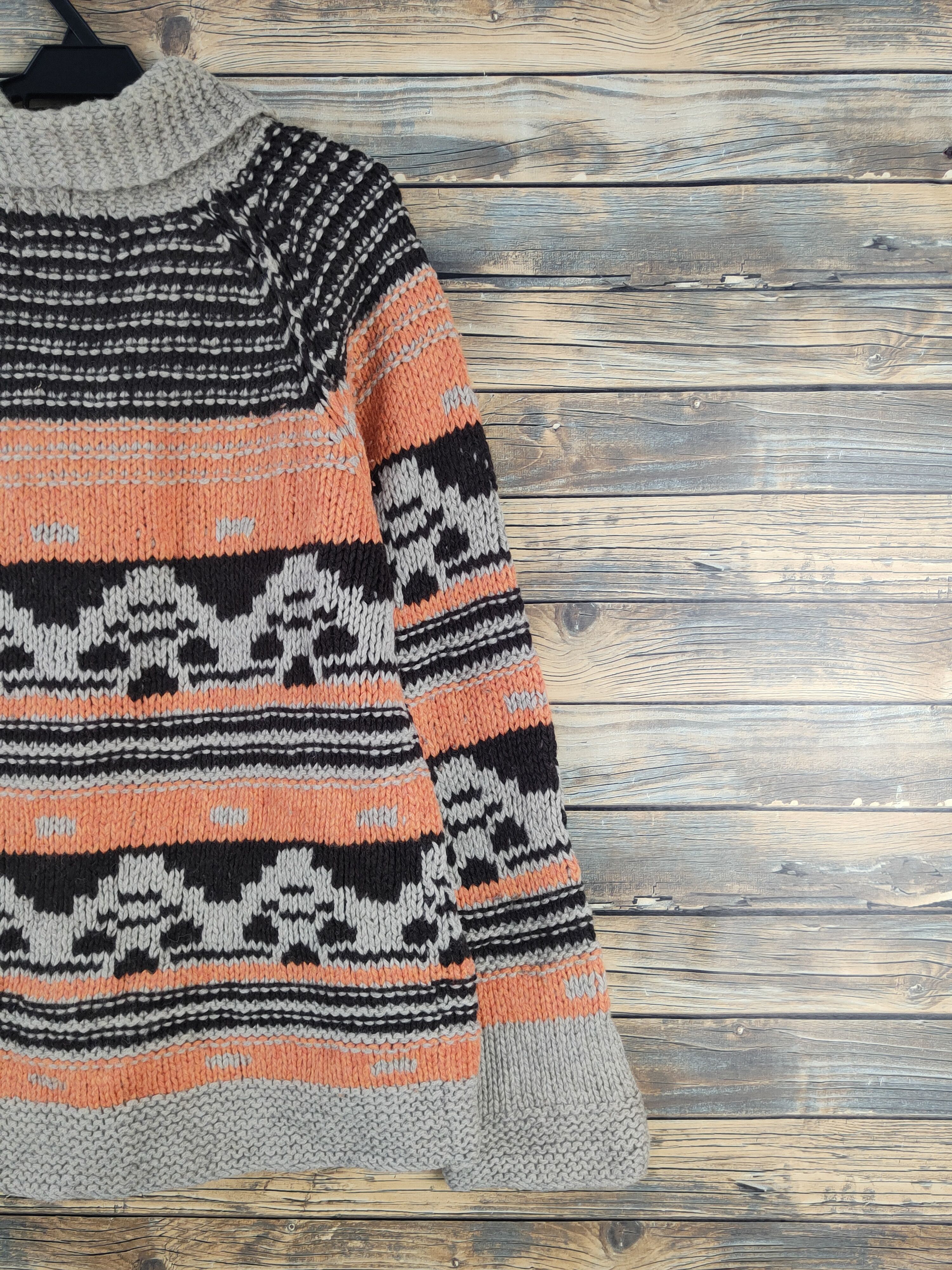 Handmade Good day Brown Orange handmade Knitwear Sweaters #W2157 Size US L / EU 52-54 / 3 - 9 Thumbnail