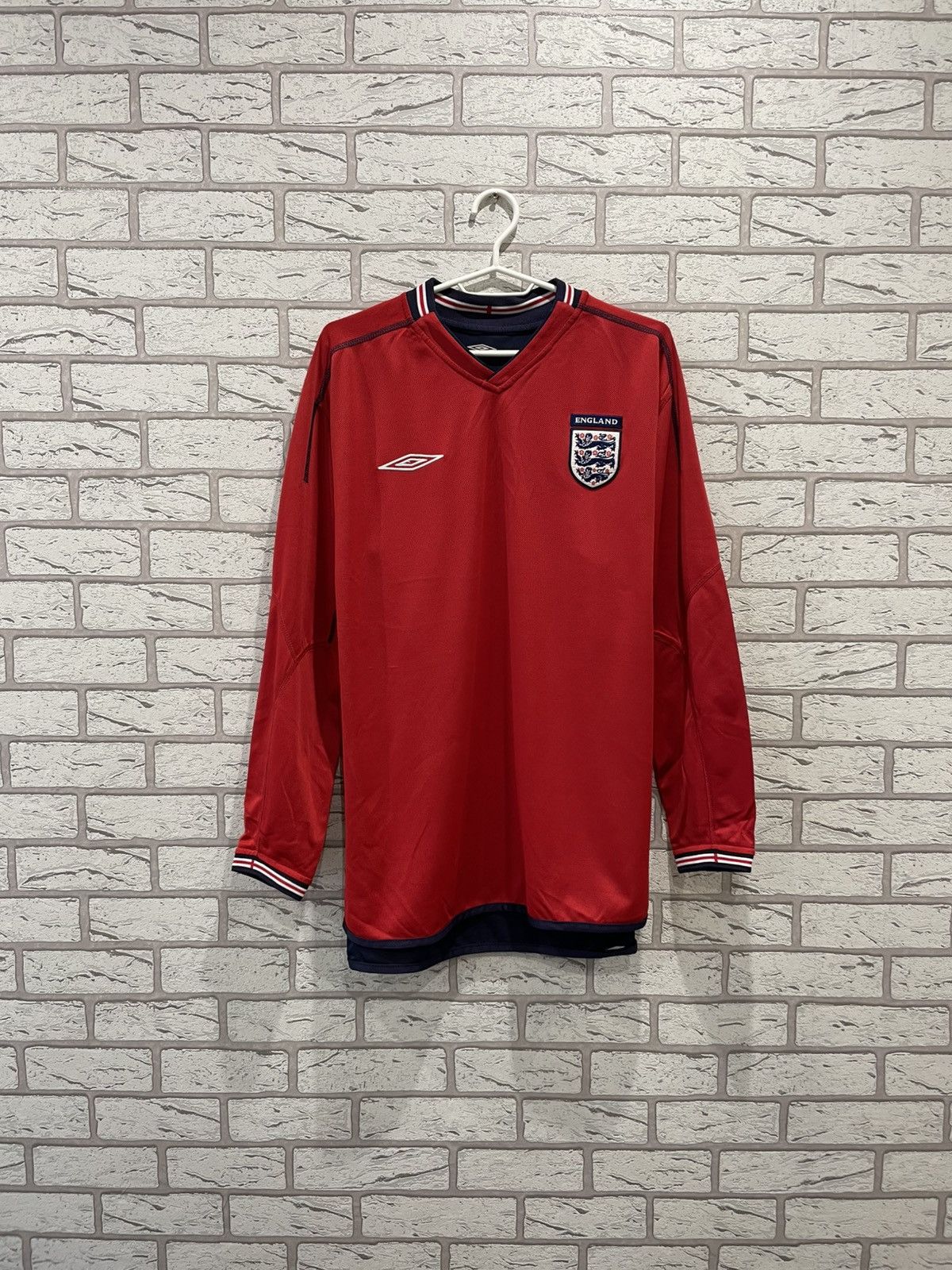 England 2002 2003 2004 Football Soccer Jersey Long Sleeve