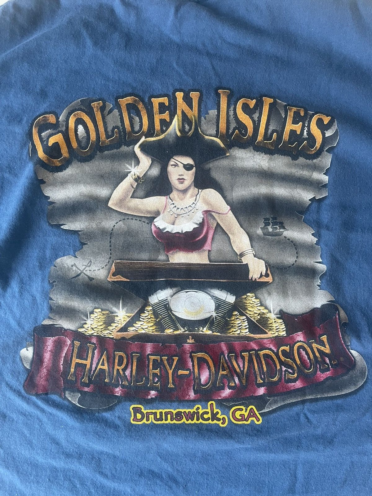 Harley Davidson × Vintage Vintage Harley Davidson Pin Up Girl Tee Size US XXL / EU 58 / 5 - 4 Thumbnail