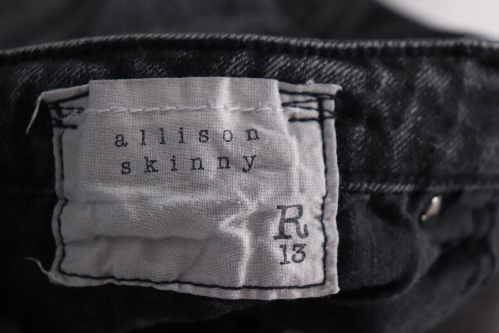 R13 R13 US27 Washed Black Mended Allison Skinny Jeans Distressed Size 27" / US 4 / IT 40 - 8 Thumbnail