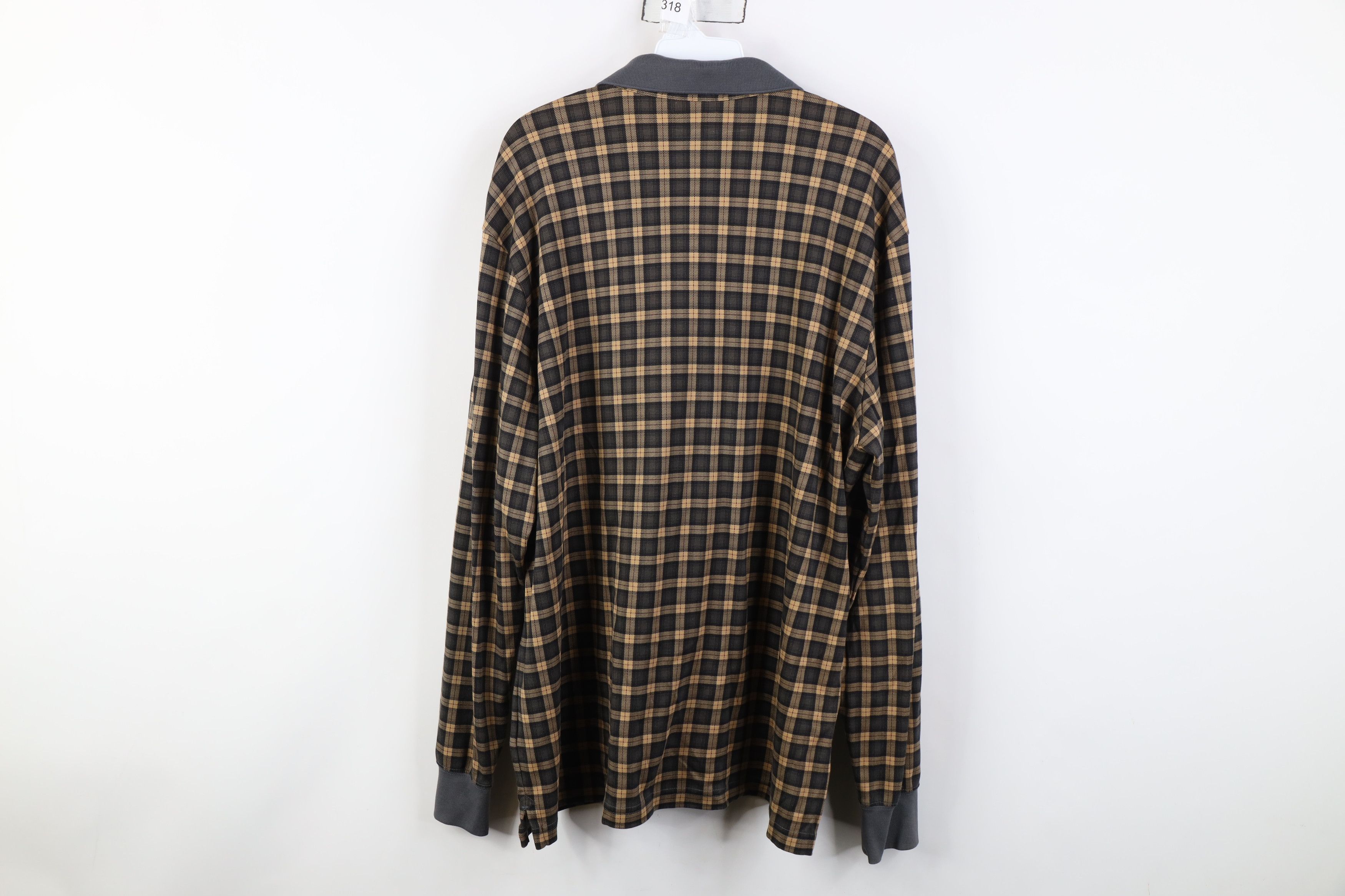 Lands' End Vintage Y2K Lands End Long Sleeve Polo Shirt Plaid Cotton Size US XL / EU 56 / 4 - 10 Thumbnail