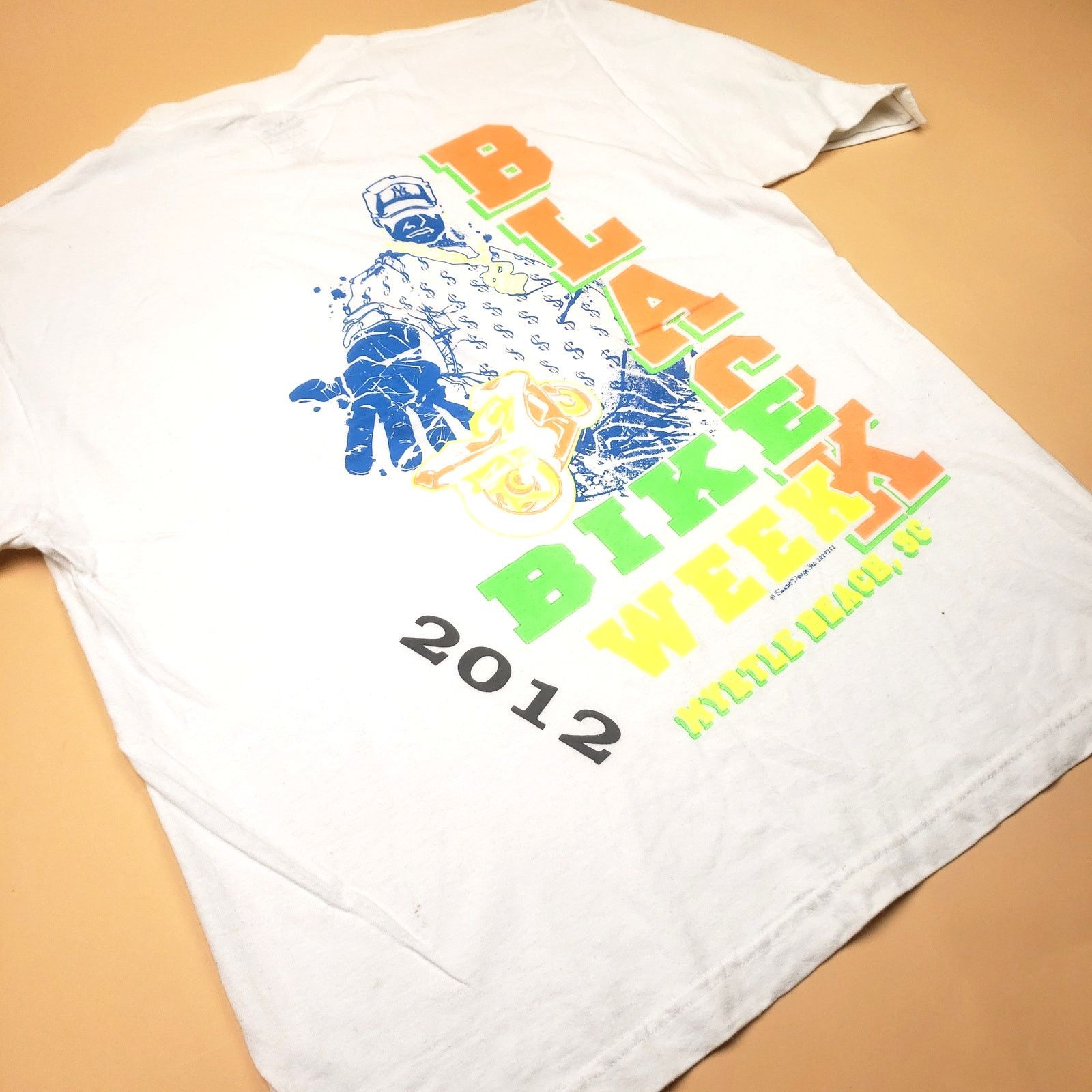 Vintage 2012 Black Bike Week Graphic T Shirt African American SC Size US S / EU 44-46 / 1 - 4 Thumbnail