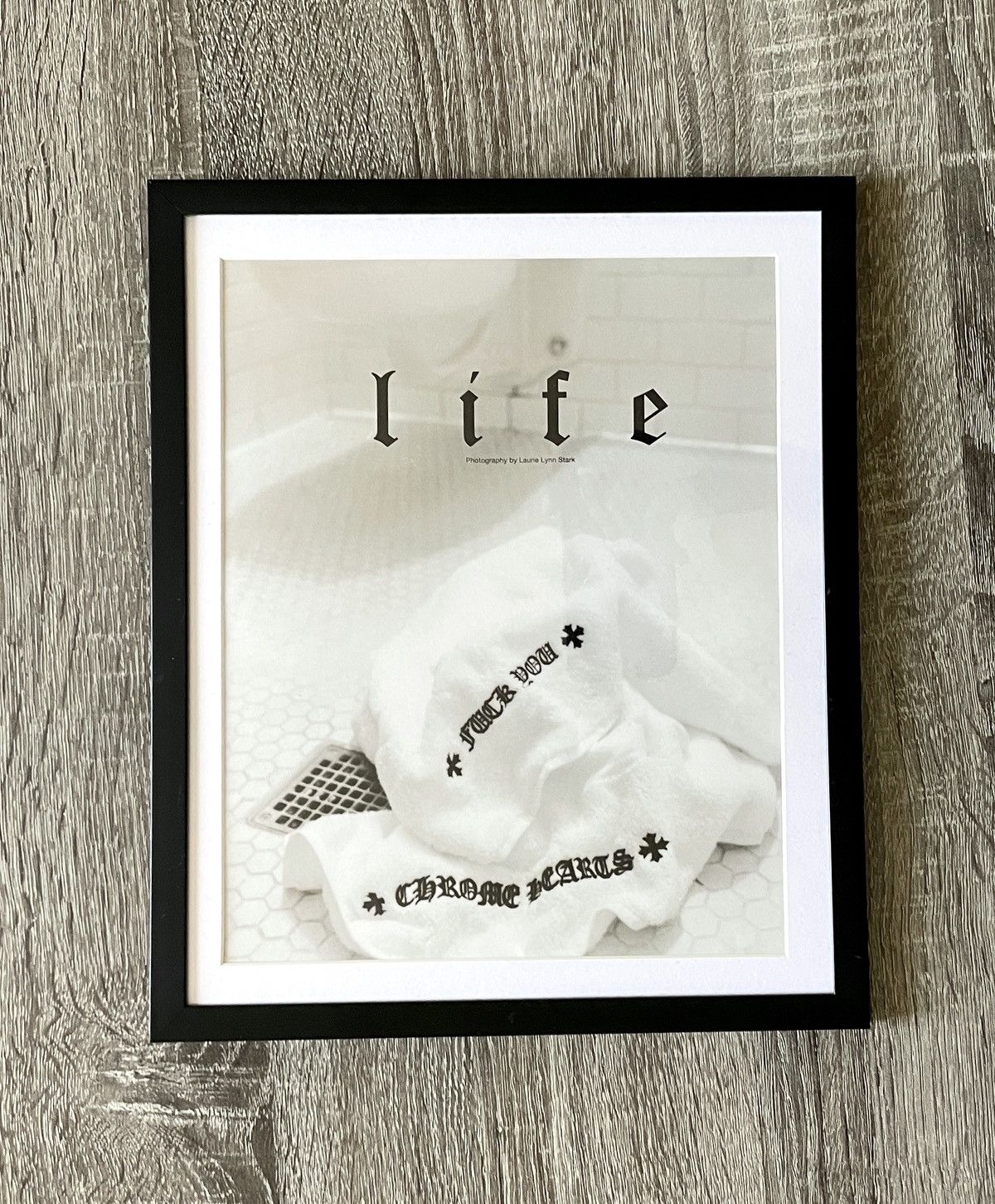 Chrome Hearts × Vintage Chrome Hearts white towel 9x11 Framed poster Size ONE SIZE - 1 Thumbnail