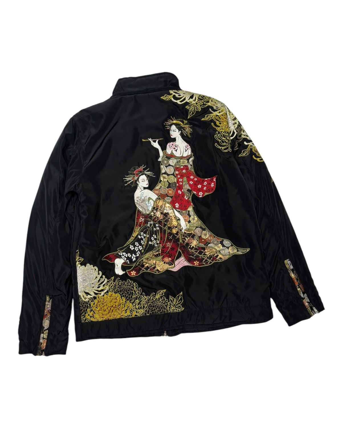 Kamakura RARE🔥JAPANESE TRADITION GEISHA EMBROIDERY PUFFER JACKET Size US M / EU 48-50 / 2 - 3 Thumbnail