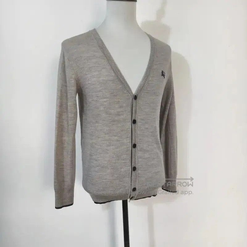 Burberry Burberry Gray Wool Striped Cardigan for Men. Size US M / EU 48-50 / 2 - 3 Thumbnail