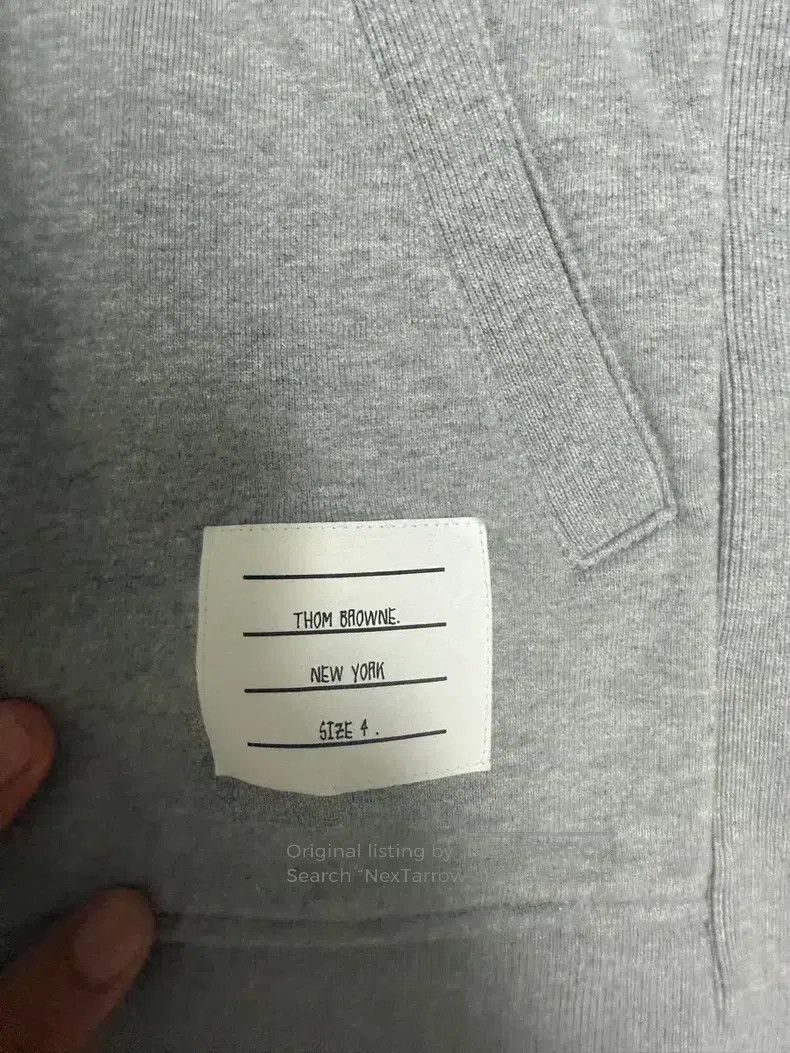 Thom Browne Thom Browne Twill sleeve patch hooded zip-up sweatshirt Size US XL / EU 56 / 4 - 3 Thumbnail