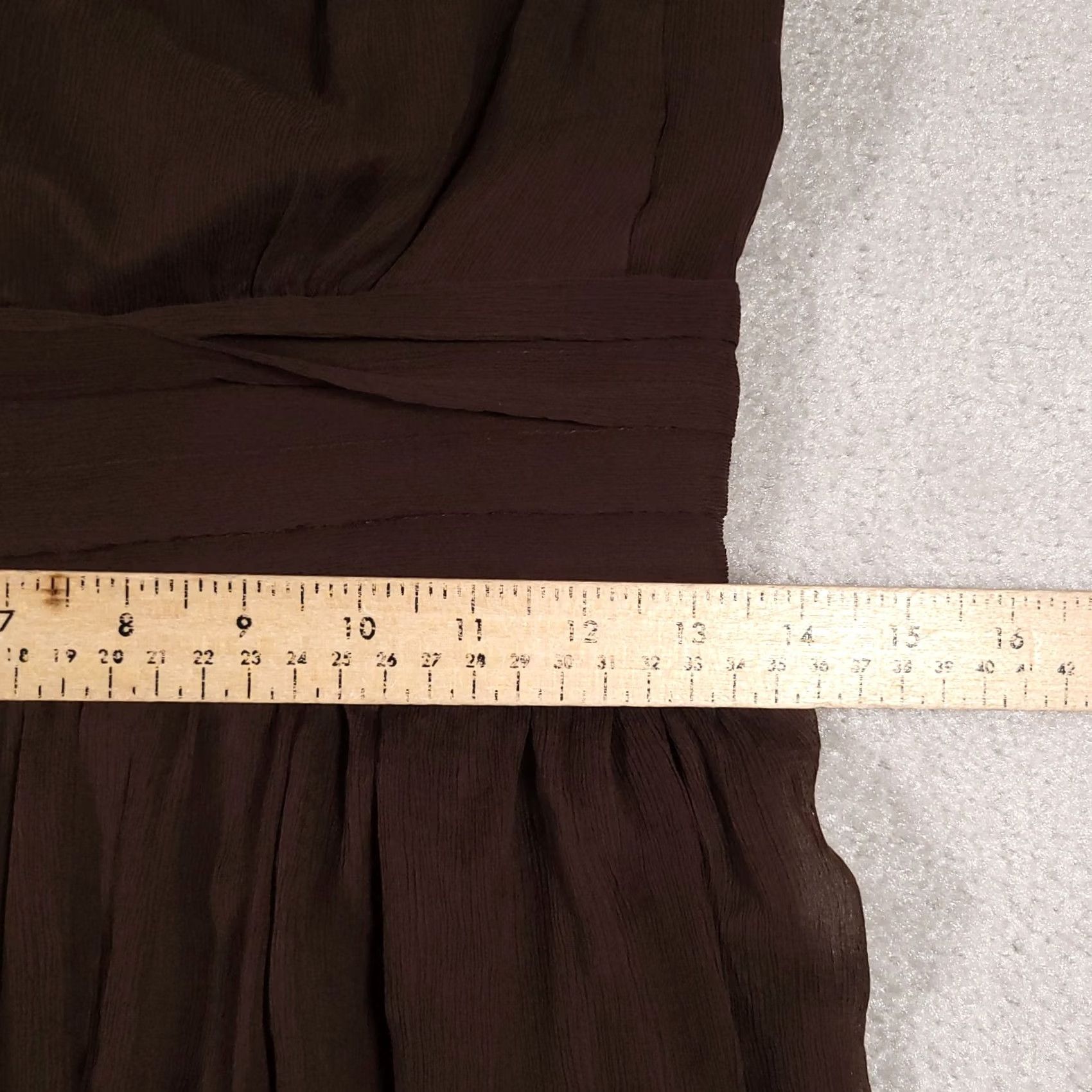 J.Crew J.CREW Silk Chiffon Dress Women's 6 Brown Zip Sleeveless Bridesmaid Cocktail Silk Chiffon Dress Knee Length Empire Waist Vintage: No Size M / US 6-8 / IT 42-44 - 5 Thumbnail