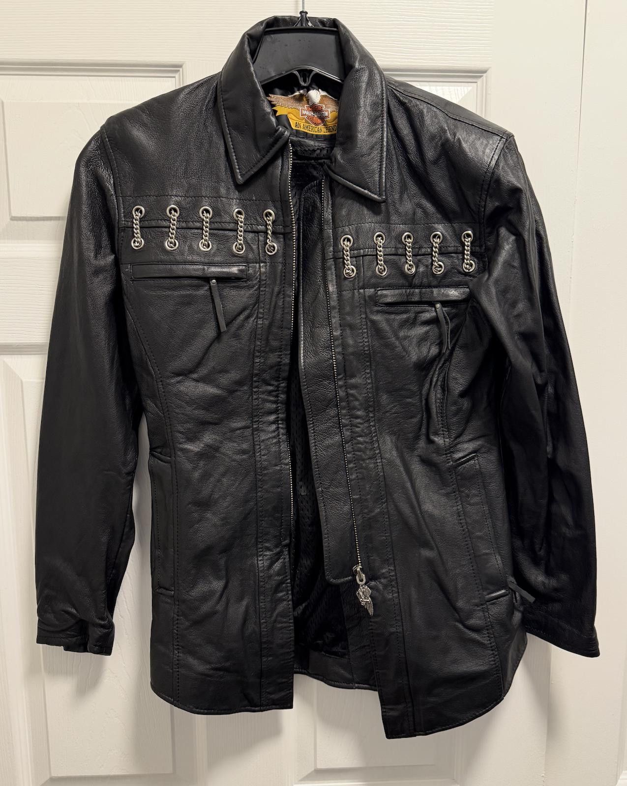 Harley Davidson Harley-Davidson Genuine Leather Chain Detail Jacket S Size S / US 4 / IT 40 - 12 Thumbnail